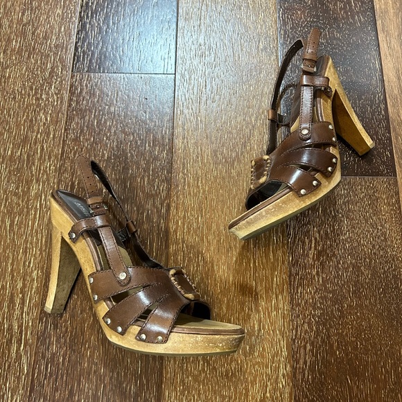 michael kors wooden heels